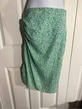 Green Floral Midi Skirt